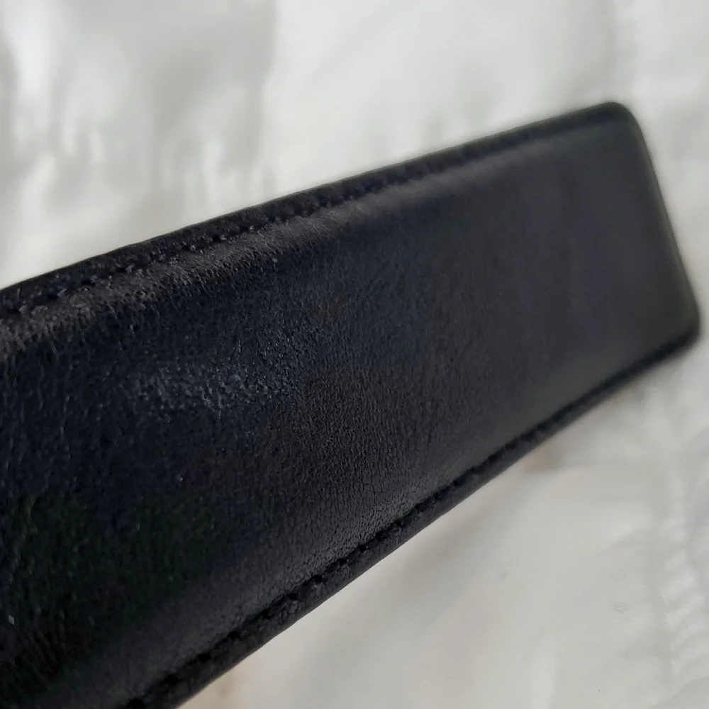 Perry Ellis Portfolio Belt Italian Calfskin Mens 38 Waist Black